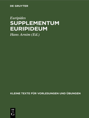 cover image of Supplementum Euripideum